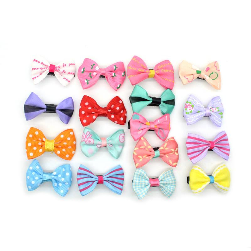 20 stücke Baby Mädchen freundlicher Boutique Bogen Haar Stifte Entenschnabel Clip Stirnband Band Für Haar Zubehör Bogen Knoten freundlicher headwear
