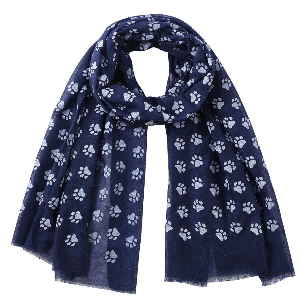 mignon chien patte écharpe femmes chien pas imprimé châle pour chien amoureux printemps hiver enveloppement doux Souvenir 90x180cm