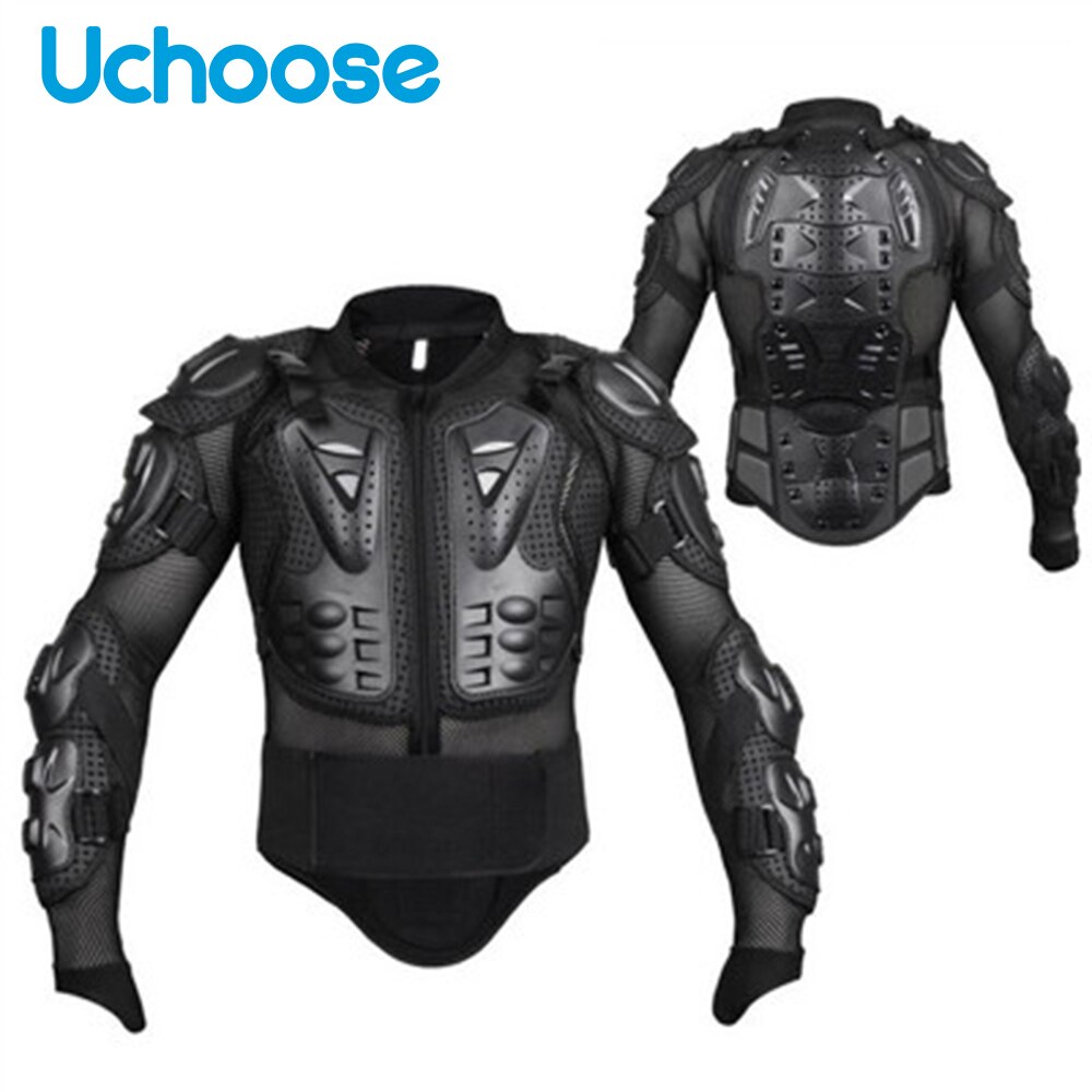 Uchoice-Chaqueta de motocicleta de cuerpo completo para hombre, armadura para Motocross, protección para Moto de carreras, talla S-5XL: Black  / M
