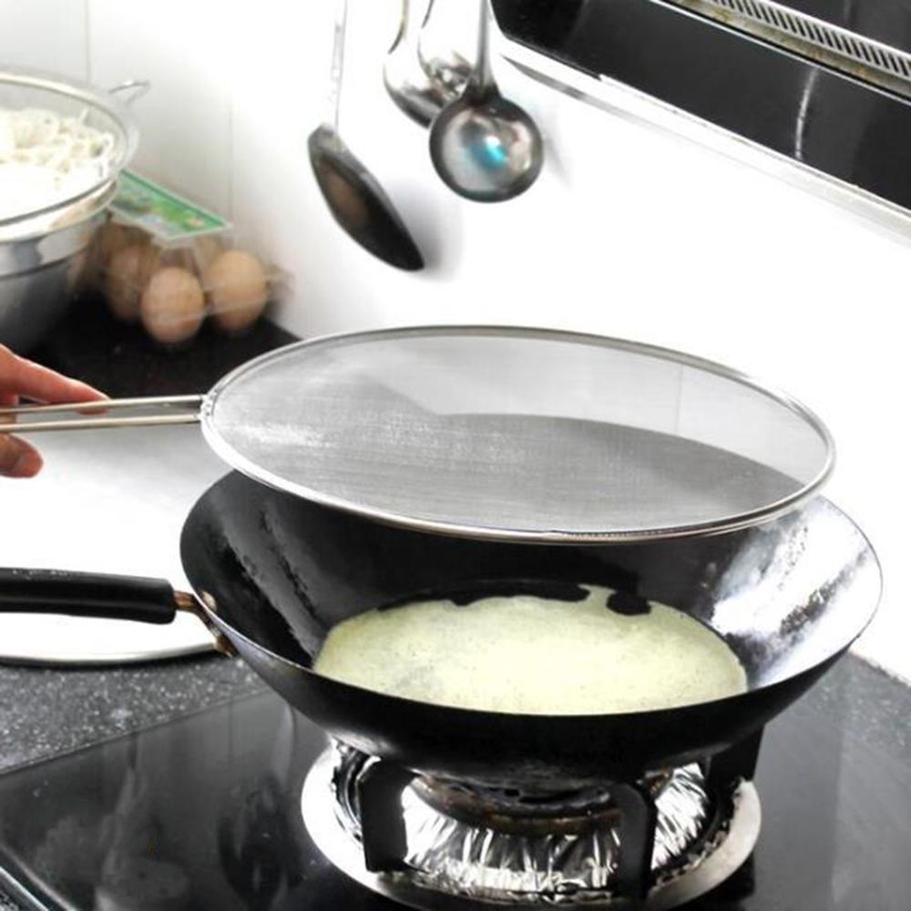 Oil Splatter Screen Stainless Steel Fine Mesh Grease Splatter Guard For Frying Pan Tools 25cm/29cm/33cm