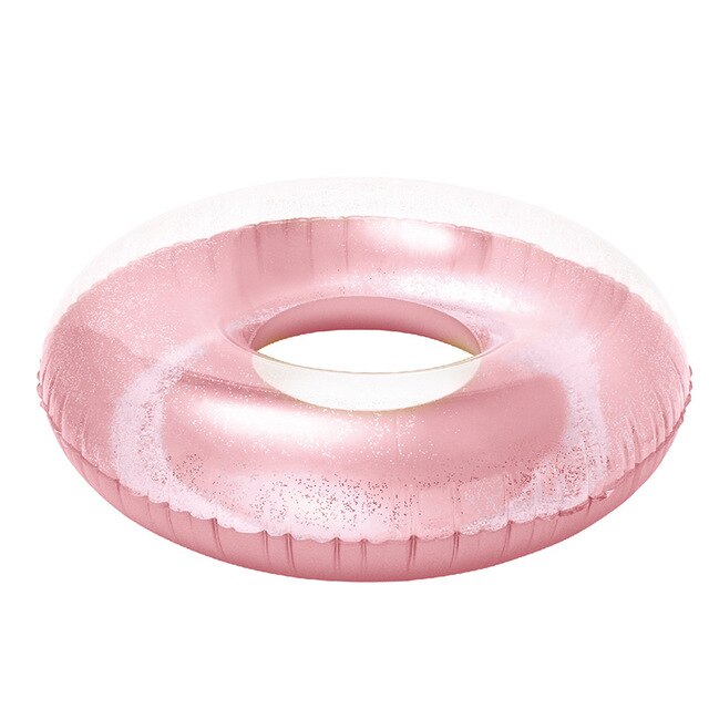Flotador gigante para niños y adultos, anillo de natación de 60/70/80/90cm/120cm con purpurina colorida, tubo de piscina inflable, juguetes de diversión con agua: 120cm pink