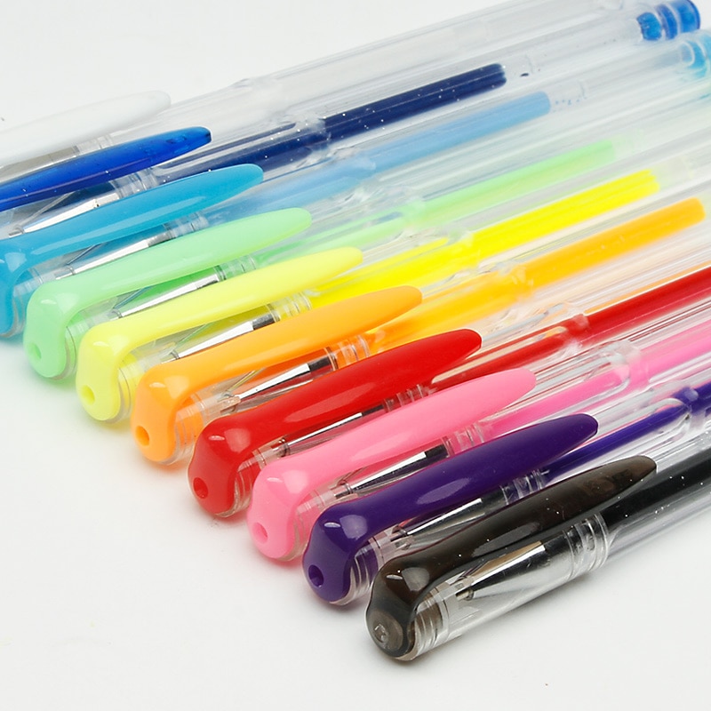 100Colors Gel Pens Set Refills Gel Ink Pen Metallic Pastel Neon Glitter Sketch Drawing Color Pen Art Stationery