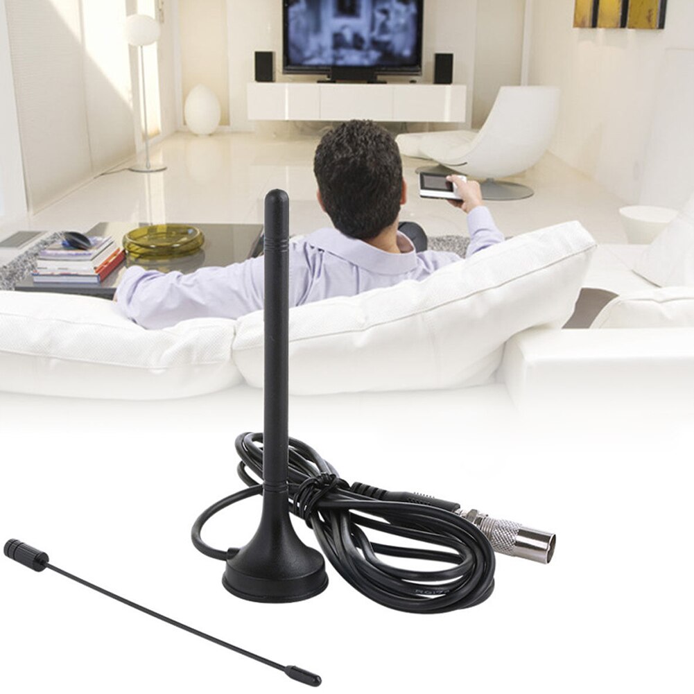 Mini TV Antenna Indoor Dual Flat Enhancement Home Easy Installation Long Range HD Aerial Digital Portable Base Signal Reception