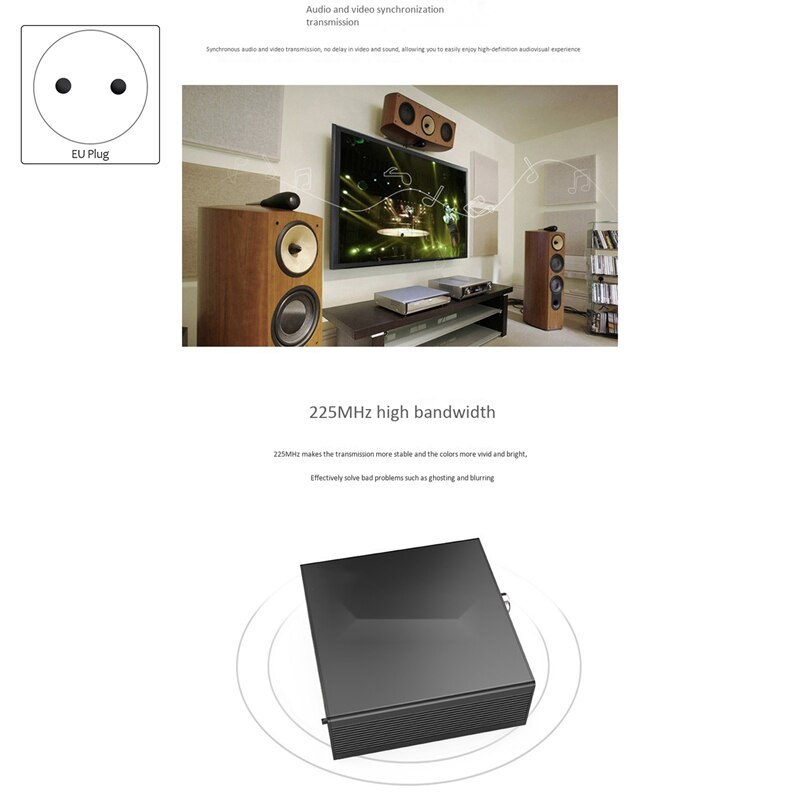 HDMI Audio Decoder Splitter Audio Splitter 1080P HDMI to Coaxial to Toslink to 3.5 Audio(EU Plug)