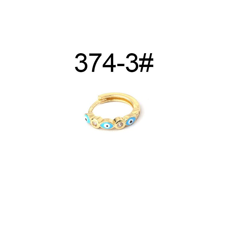 1 pieza Bohemia pintura Ojo Azul aro pendientes para las mujeres nueva tendencia de joyería Piercing, pendientes para los adolescentes: 1Piece 3