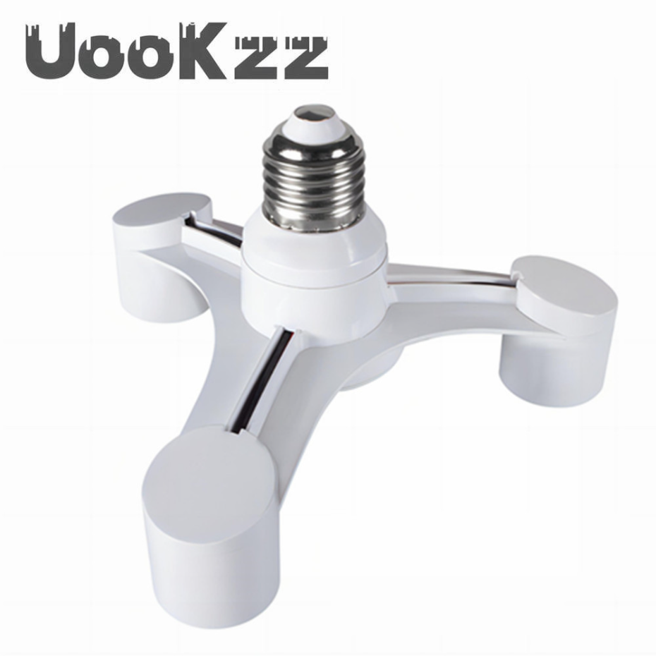 Uookzz 3-In-1 E27 Tot 3-e27 Extended Led Lamp Lampen Socket Adapter Houder Lamp Lampvoet Voor Fotostudio