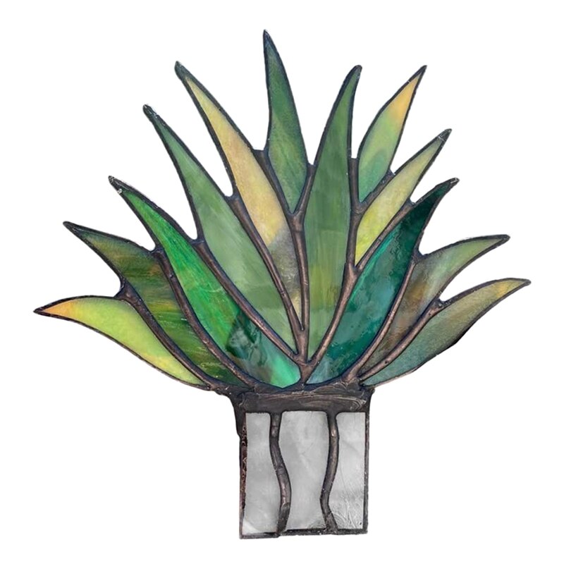 HTT - Kunstplant Agave vetplant in Clou rond wit H105 cm