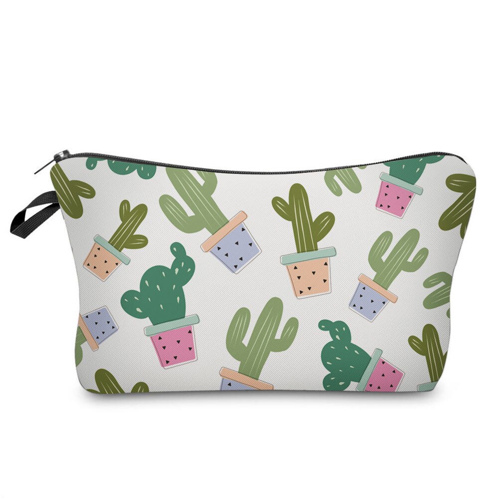 GABWE Style Tropical palmier vert feuilles imprimé frais sac de maquillage cosmétique pour les femmes Kosmetyczka Neceser Maquillaje: 35509