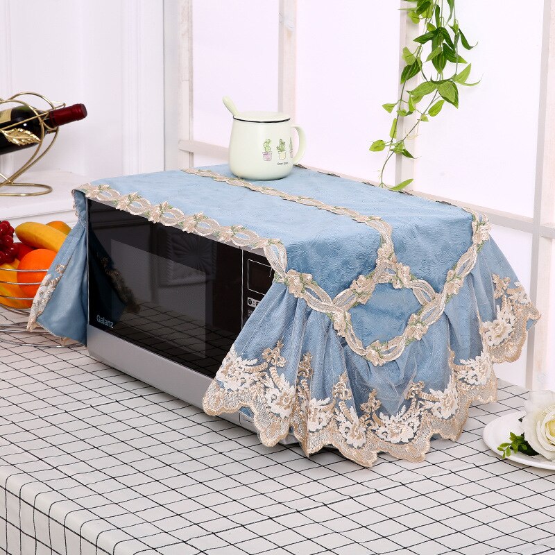 Microwave Oven Cover Garden Lace Cloth Cover, Oil Proof, Dustproof And Washable Korean Electric Oven Cover: A currency
