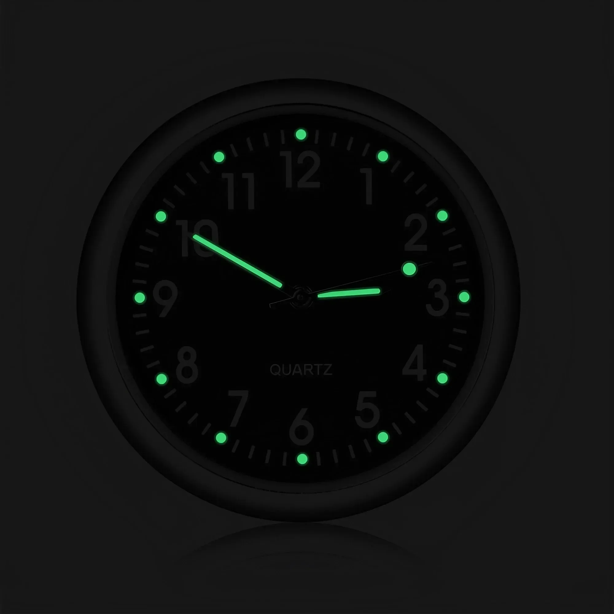 Horloge ronde universelle pour voiture, bâton sur tableau de bord LED, décoration pour SUV et accessoires d'intérieur de véhicule