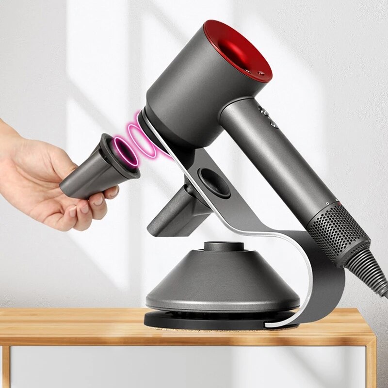 Supporto per asciugacapelli supporto per asciugacapelli Dyson staffa portatile con portaoggetti Super magnetico per ugello per asciugacapelli Dyson da bagno