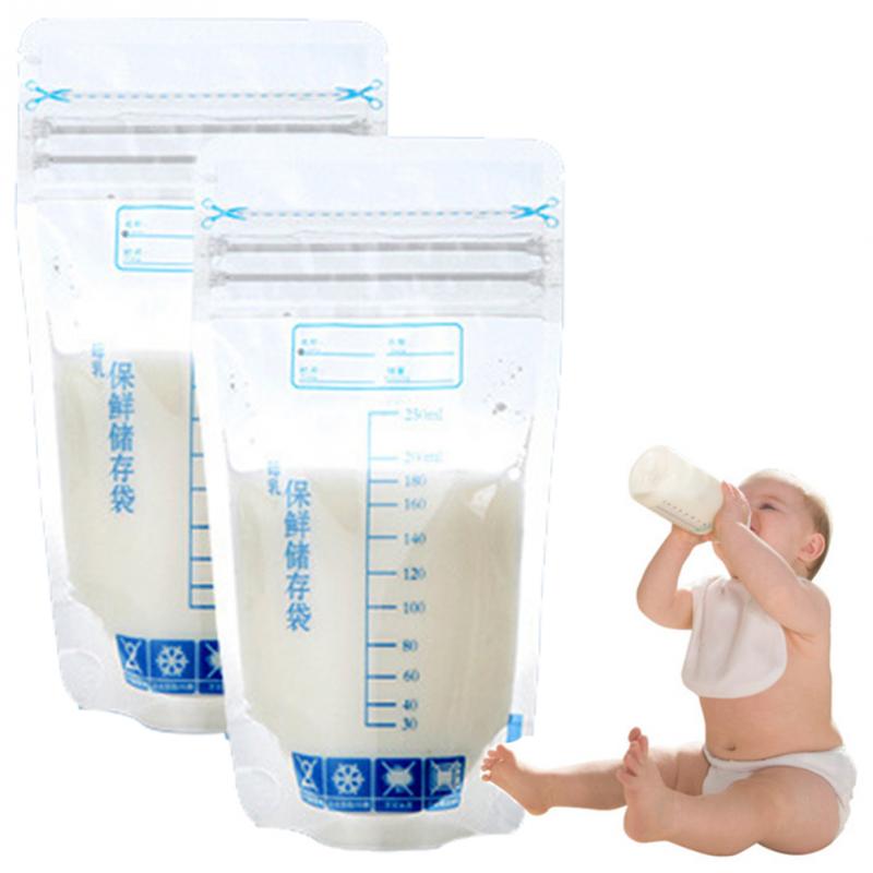 60 Pcs 250Ml Moedermelk Opbergtas Babyvoeding Opslag Praktisch En Handig Moedermelk Vriezer Veiligheid Zakken Voedsel opslag 11
