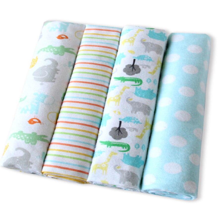 Kidstales 100% Katoen Flanel Baby Deken 4 Stks/pak Ontvangen Newborn Kleurrijke Cobertor Baby Laken 76x76cm: 11