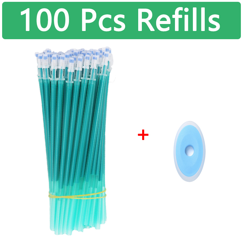 100 unids/set Kawaii recarga borrable bolígrafos borrables bolígrafo de Gel boceto escritura papelería para cuaderno útiles escolares lindo lápiz para niños: Lavanda