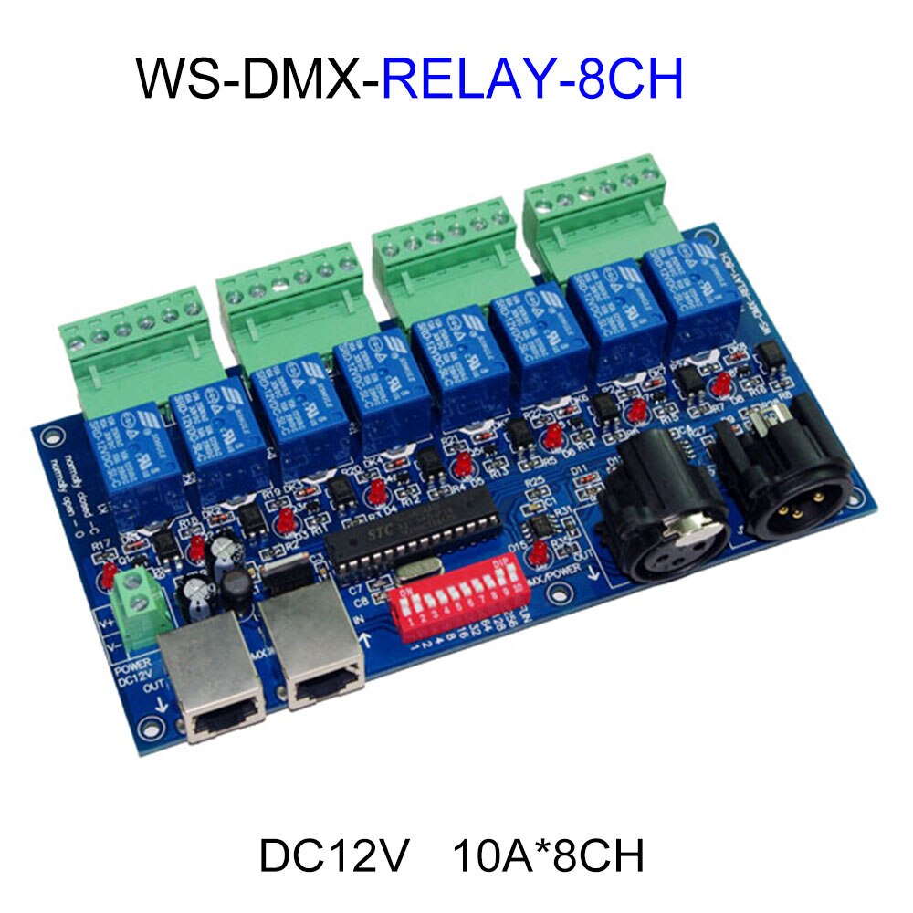 3CH 4CH 8CH 12CH 16CH Relay Switch RGB Controller LED DMX512 Decoder Controller Dimmer DC12V AC110-220V For Led Strp Lights Lamp