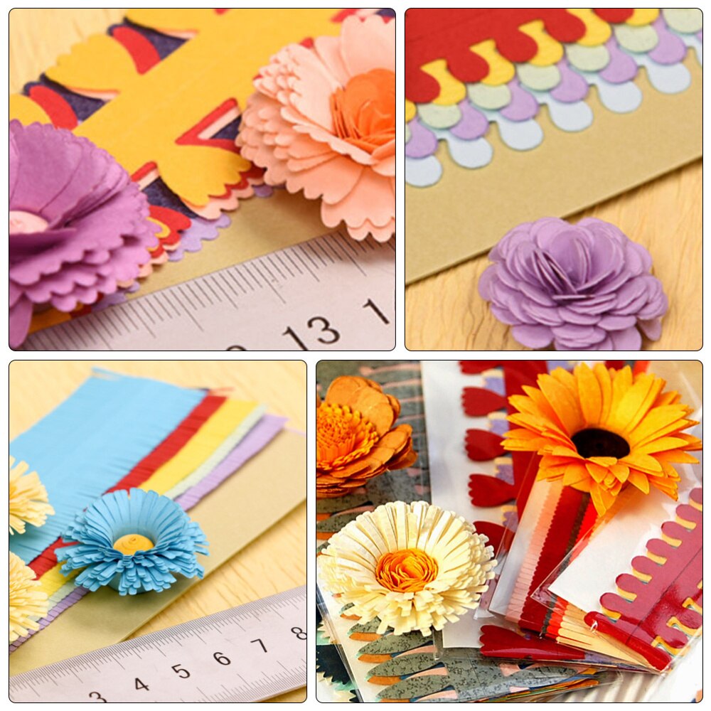 Tiras para arte DIY de flores, pétalos de papel para filigrana, 60 uds.