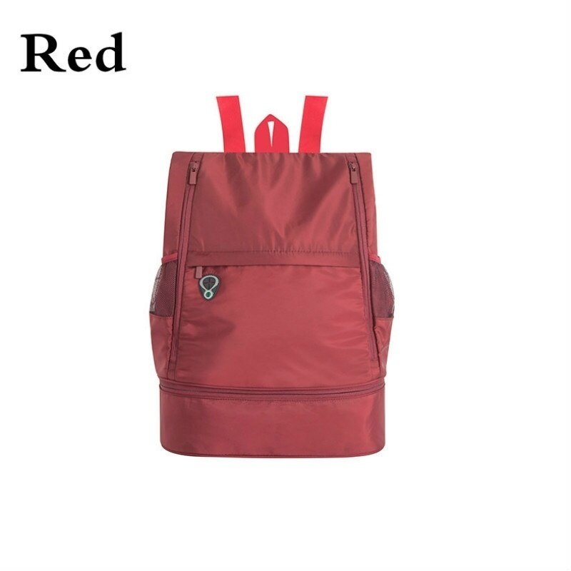 Multifunction Fitness Bag Large Capacity Dry and Wet Separation Sports Bag Shoulder Messenger Bag Travel Bag: Red