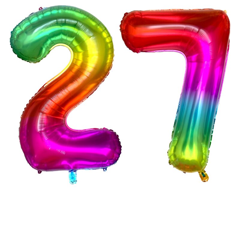 2pcs/lot 32 40inch Rose Gold Number 27 Foil Balloons Happy Birthday Decorations Supplies Girl 27th Years Old Party Decor: Agate / 40inch