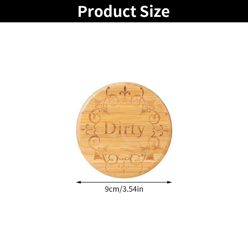 1PC Double Sided Dishwasher Fridge Magnet Reusable Clean Dirty Sign Household Home Living Bamboo Home Decor Magnetic Sticker