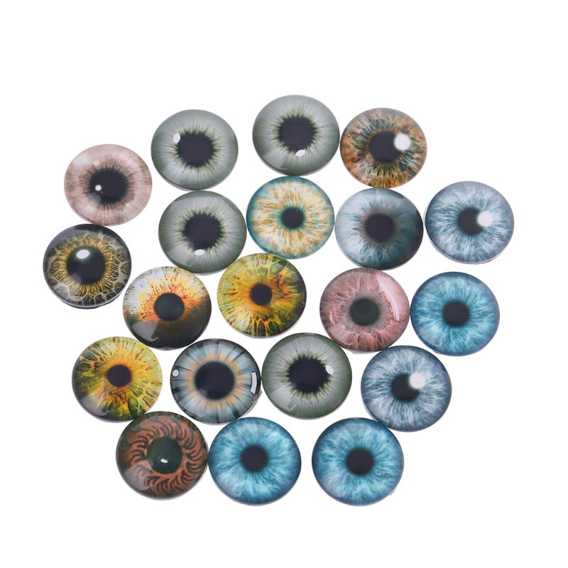 20 stk glas dukke øjne dyr håndlavet 8mm/12mm/18mm diy håndværk øjenkugler: 18mm
