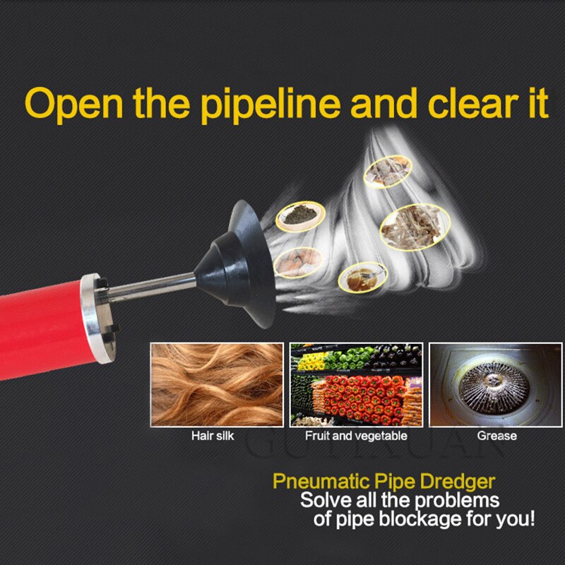 Household dredge tool hand basin plug cleaning household sewer floor drain flushing pneumatic dredge tool