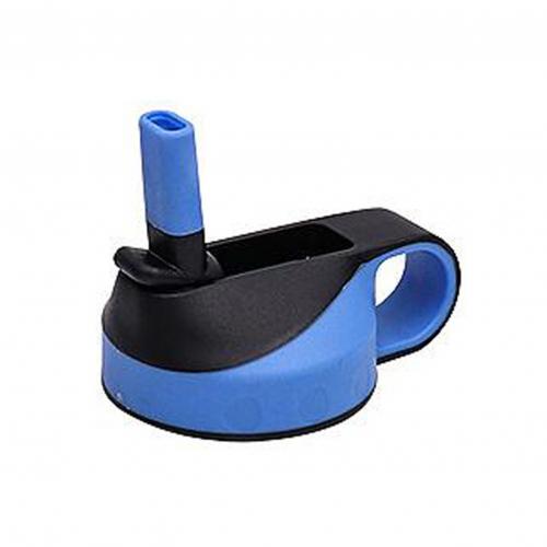 Tapa Universal de tapa abatible de paja, tapa de boca ancha de repuesto para botella de agua aislada al vacío, 12oz, 16oz18oz, 21oz, 32oz, 40oz, 64oz: Azul