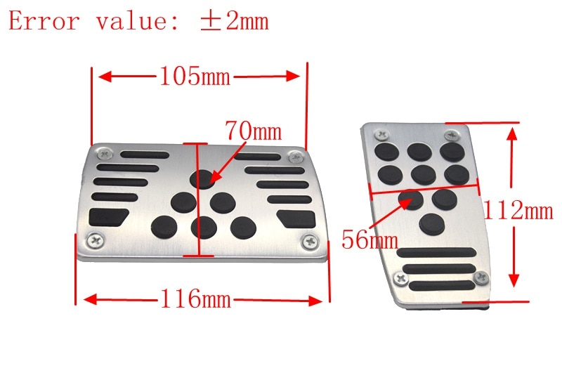 Bil styling aluminium automatisk biltransmission 2 stk skridsikker bilpedal sæt sæt pedali speederpedal bremsepedal