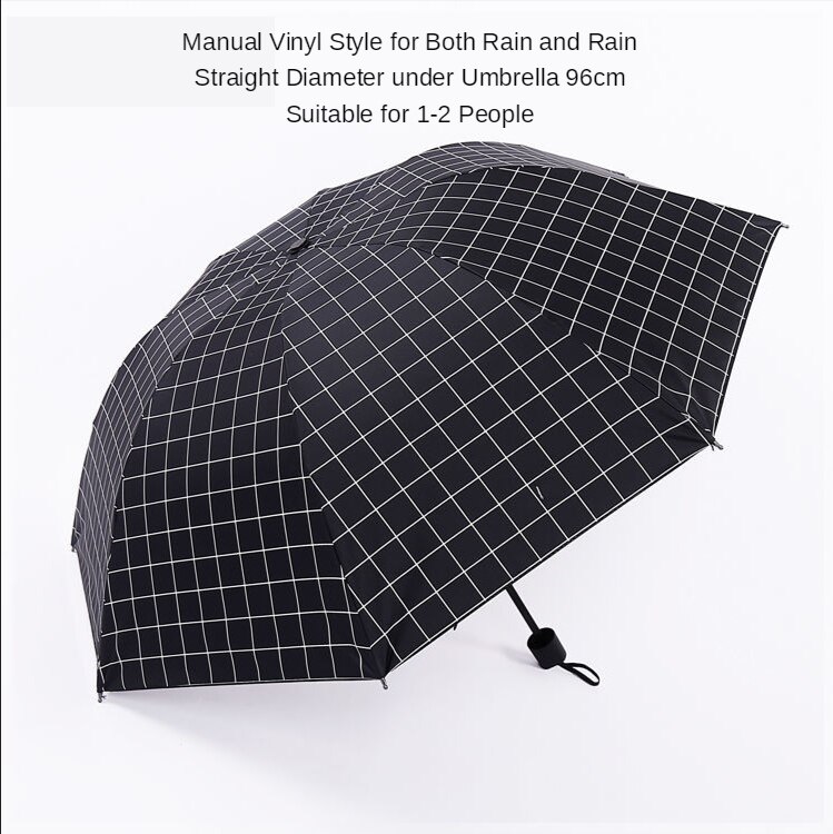 Black&amp;white Dot Umbrella Rain Women Uv Hook U-shape Curved Handle Umbrella For Women Windproof Umbrellas: manual-black plaid