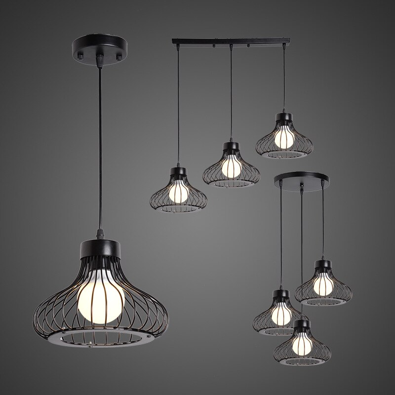 Nordic Iron Pendant Lamp Restaurant Personality Retro Hanglamp Loft Coffee Shop Small Bar Lighting Industrial Lights