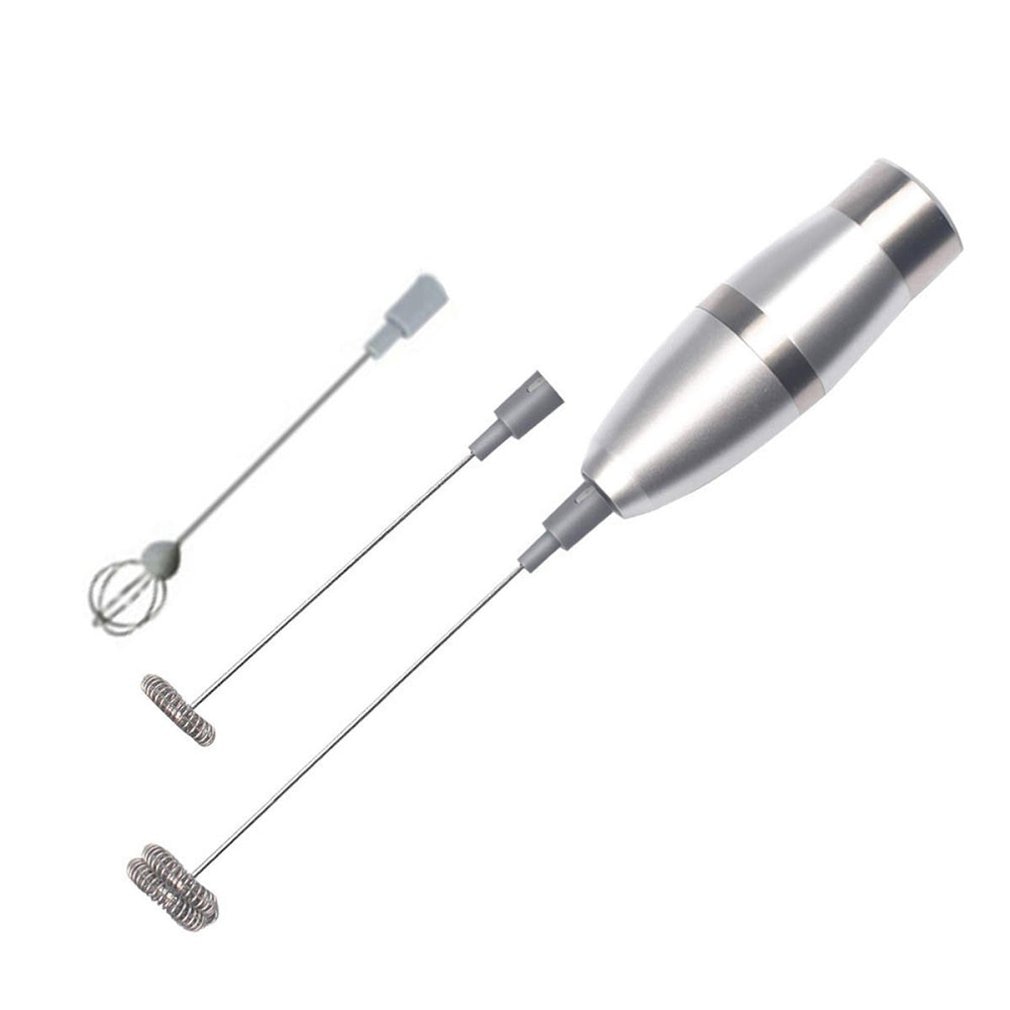 4pcs/Set Electric Milk Frother Stainless Steel Milk Shaker Fancy Coffee Brewer Milk Mixer Single And Double Egg Beater