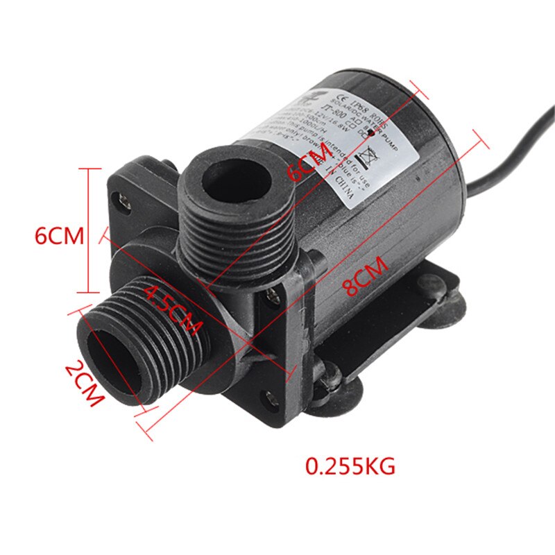 DC 12 V-24 V 1000L/H Warmtapwatercirculatiepomp Solar Waterpomp Borstelloze Motor 5.5m IP68