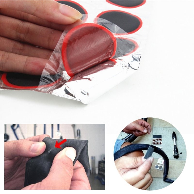 48 Stuks Rubber Punctie Patches Fietsband Band Buis Reparatie Patch Kit Geen Lijm Fiets Binnenband Bandenreparatie gereedschap