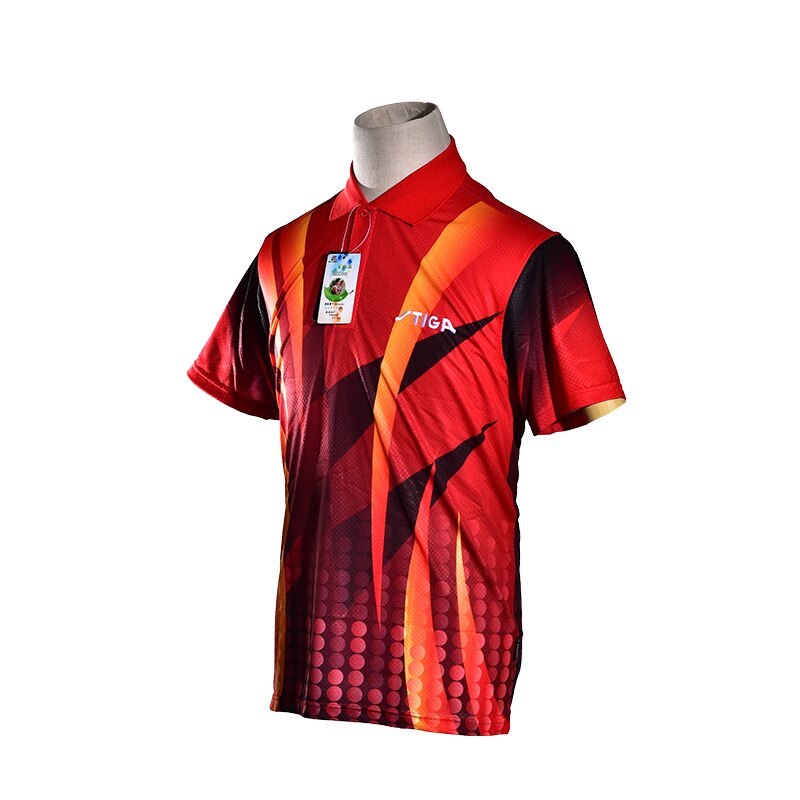 Stiga tênis de mesa roupas esporte camisa badminton roupas de manga curta uniformes para homem tenis masculino