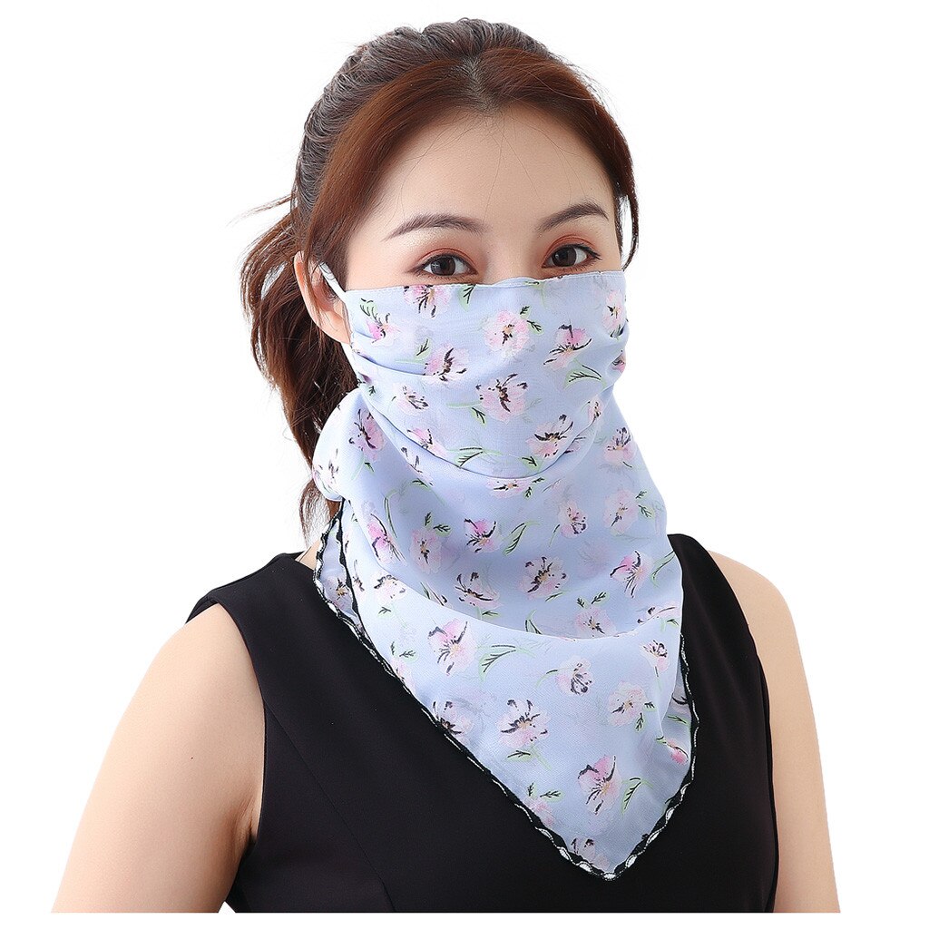 Women Sun Protection Print Scarf Dustproof Neck Scarf Masks masque