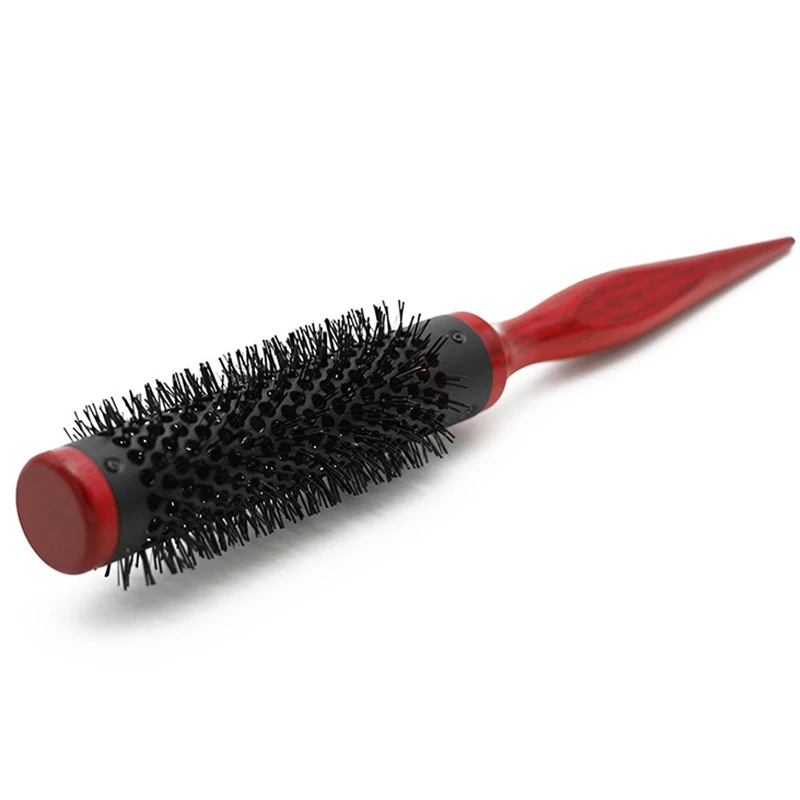 Beruf Anti Statische Lockiges Haar Kamm Wildschwein Borsten rollen Runde Pinsel Kamm Haar Styling Schönheit Salon Friseur Lockenstab