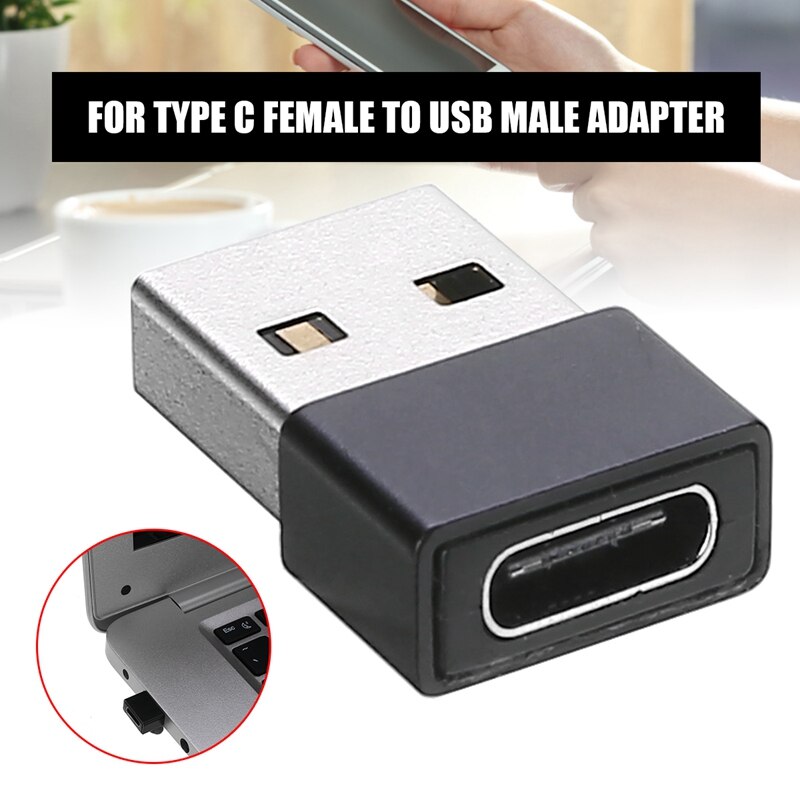 Mini Type C USB-C 3.1 Vrouwelijke naar USB 2.0 Male Adapter OTG Kabel Converter Duurzaam Zwart Connector Adapter