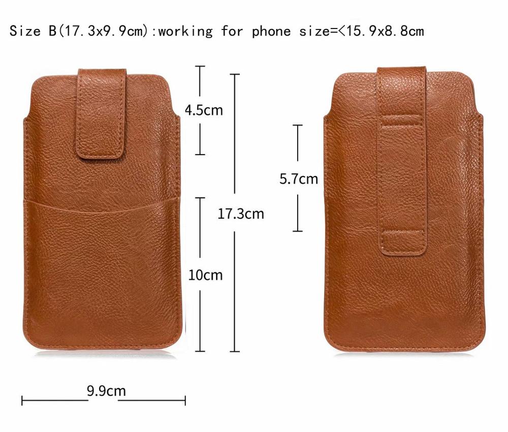 Pu Riem Mobiele Telefoon Case Pouch Voor Htc U12 Leven/U11 Ogen/U11 Plus/U Ultra, desire 12 Plus/12S, Een X10,Desire 10 Levensstijl: B Brown 17.3x9.9cm