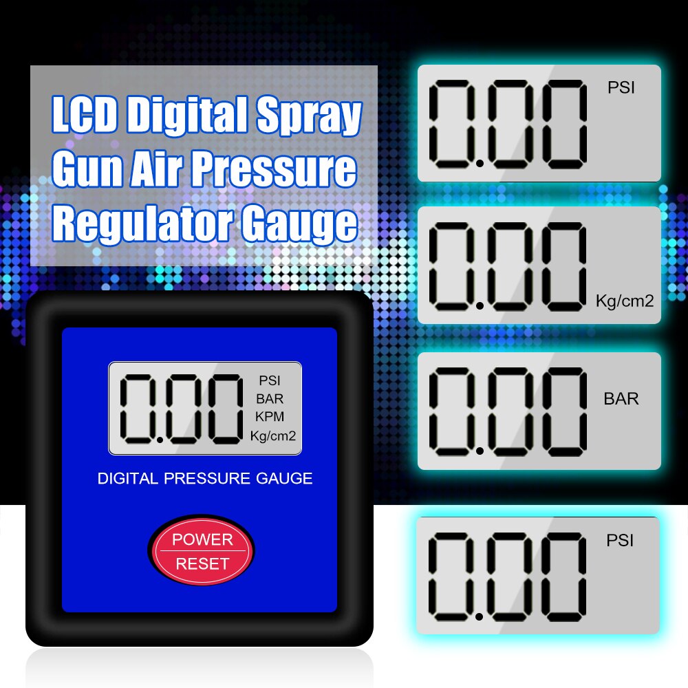 Spuitpistool Drukregulerende Gauge Lcd Digitale Display Luchtdruk Meter Spuitpistool Passen Luchtdruk Regulator Gauge