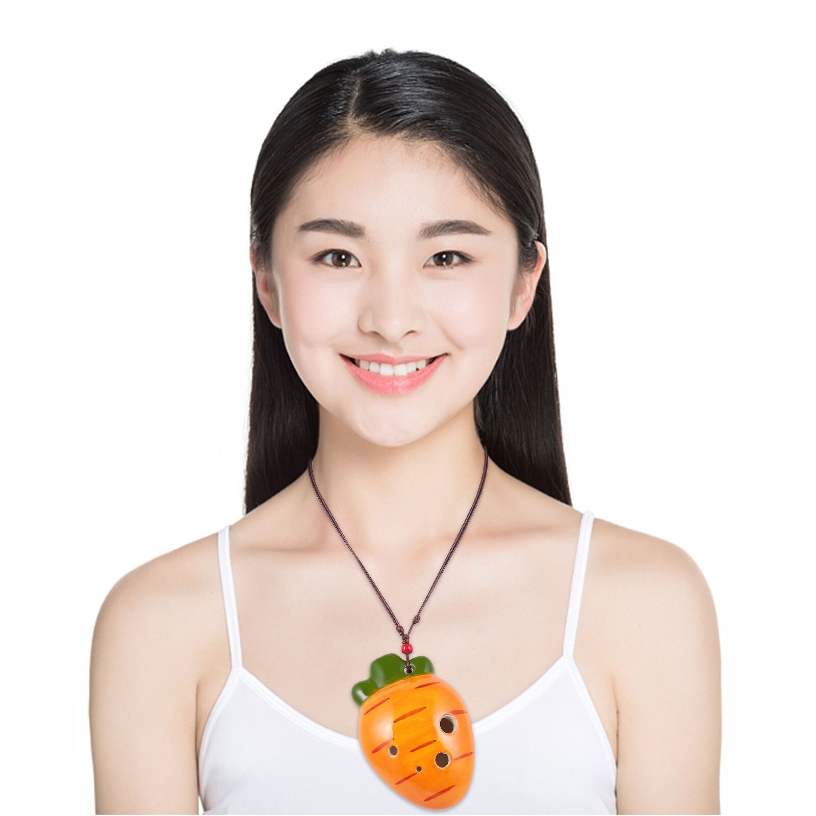 2pcs Cartoon 6 Holes Ceramic Ocarina Carrot Shaped Ocarina For Beginner