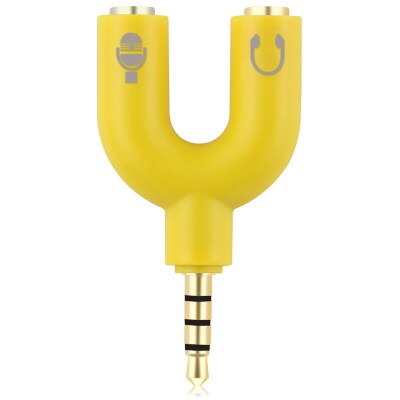 Jack 3.5 Mm Audio Kabel Connector Hoofdtelefoon Plug 1 Is Verdeeld In 2 Koppels Delen Headset Adapter: yellow