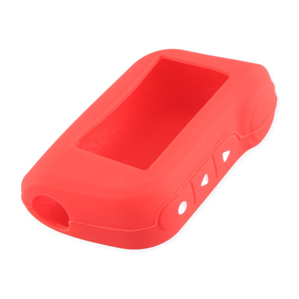 KEYYOU A93 A96 A63 Keychain Silicone Cover Key Case for Starline A93 Two Way Car Alarm Remote Controller LCD Transmitter: Red
