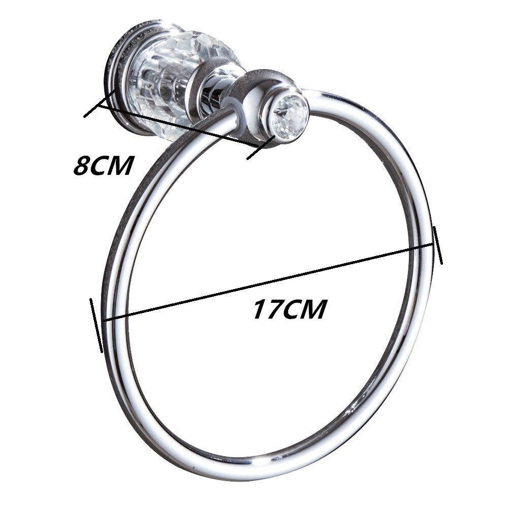 Leyden Luxe Crystal Handdoek Houder Handdoek Ring Houder Wall Mounted Chrome Koperen Badkamer Handdoekenrek Ronde Badkamer Accessoires