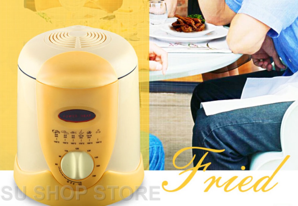 Bezdymny wielofunkcyjny patelnia 0.9L mini olej elektryczny frytownica piekarnik frytki grill kurczak smażjeden ryby garnek maszyna