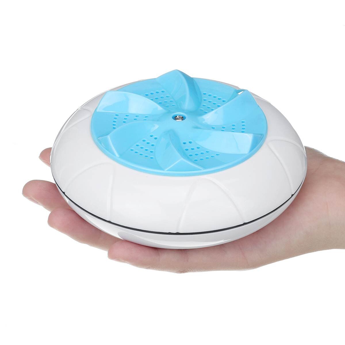 Mini Washing Machine Portable Personal Rotating Ultrasonic Turbines Washer USB Convenient Laundry for Travel Home Business Trip: Blue