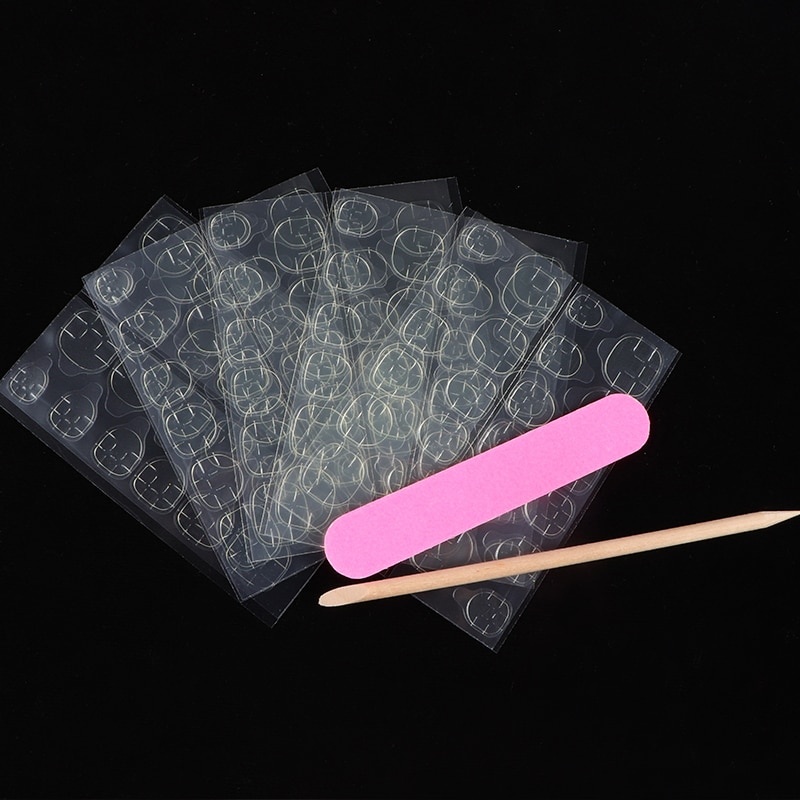 Pegatinas de uñas postizas, cintas adhesivas transparentes de doble cara, adhesivo de pegamento, herramientas de extensión de uñas postizas