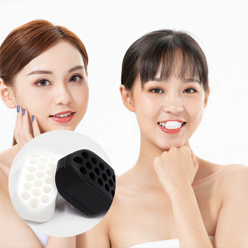 2Pcs Facial Masseter Muscles Exercises Soft Silicone Chin Neck Toner Face-lifting Cheek Lift Artifact Tools