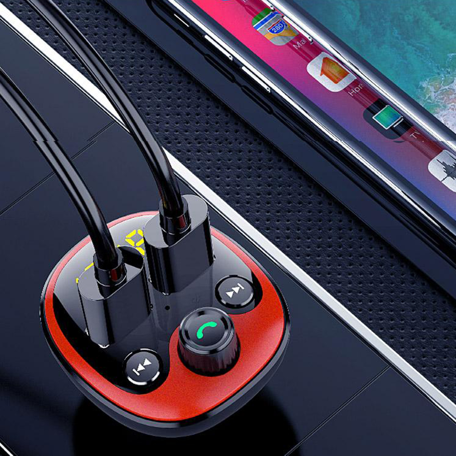 Bluetooth Car Kit Hands-Free FM Transmitters Audio Receiver USB Charger