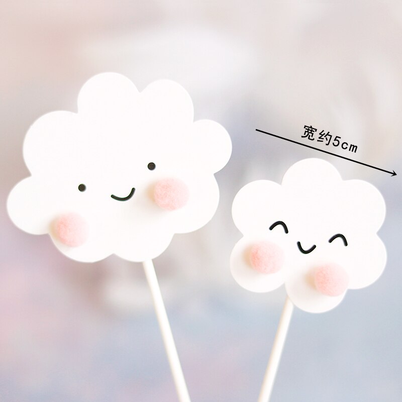 Blue Elephant Star Squirrel Cake Topper for Wedding Decoration Birthday Baby Shower Supplies Valentines Fairy Baking Love: 2pc clouds set B