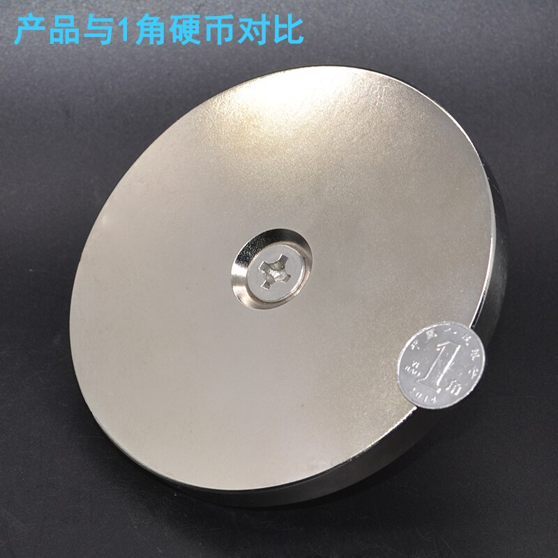 1 stks 100*10 Neodymium Ijzer Boor Sterke Magneet D100x10 N52 Circulaire Eyebolt Ring Magneten Voor Salvage Tool 100mm x 10mm 100*10-10