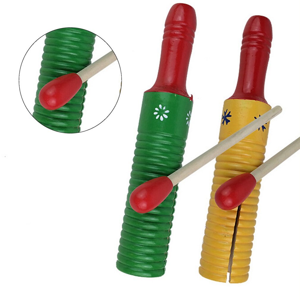 Wooden Guiro Thread Small Single Ring Sound Drum Percussion Instrument